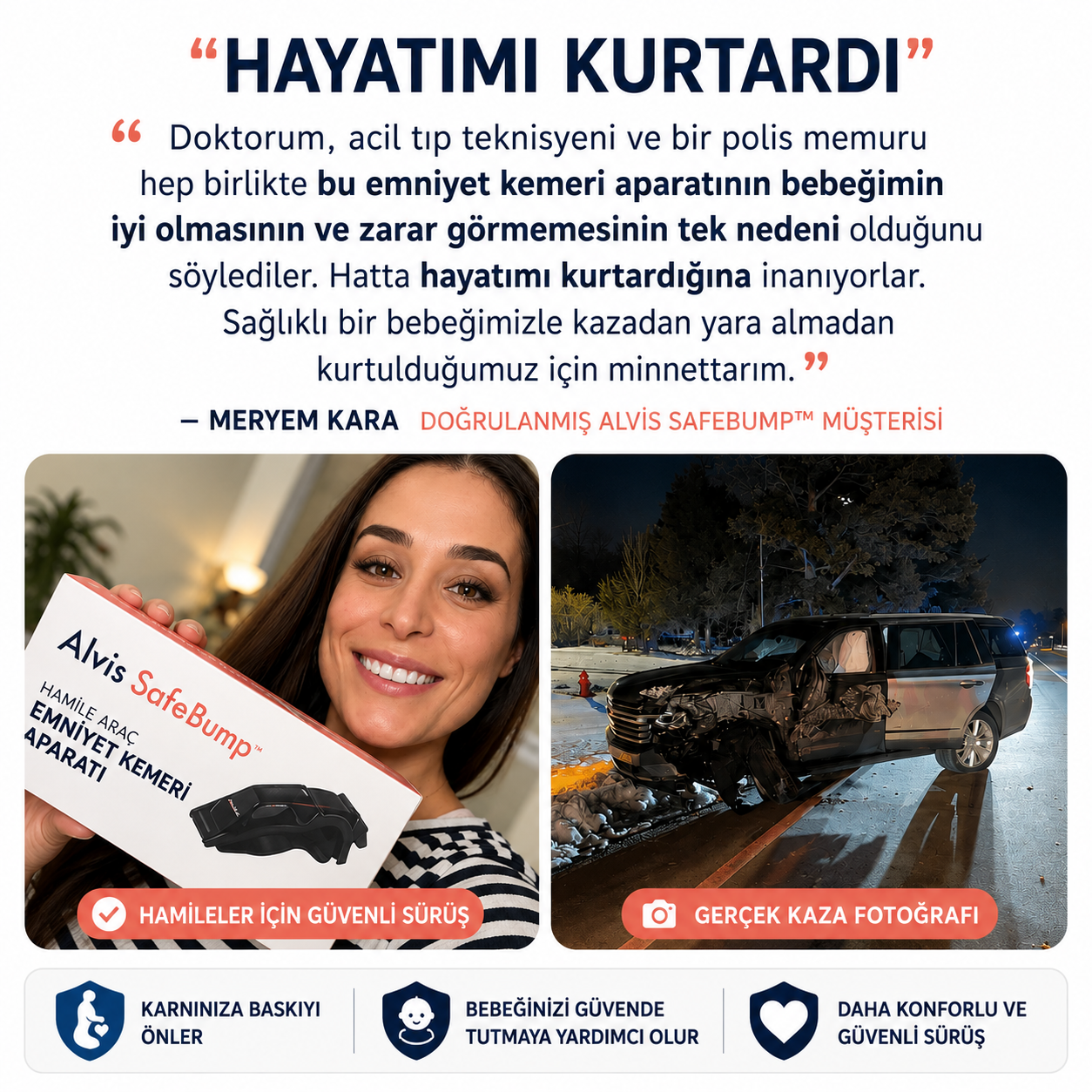 Alvis SafeBump™ - Hamile Araç Emniyet Kemeri Aparatı