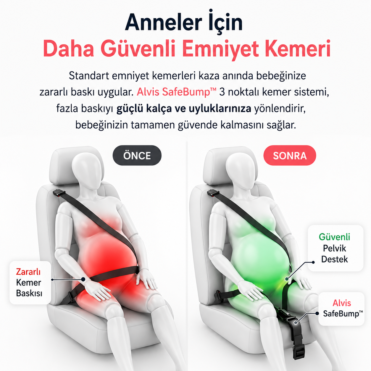 Alvis SafeBump™ - Hamile Araç Emniyet Kemeri Aparatı
